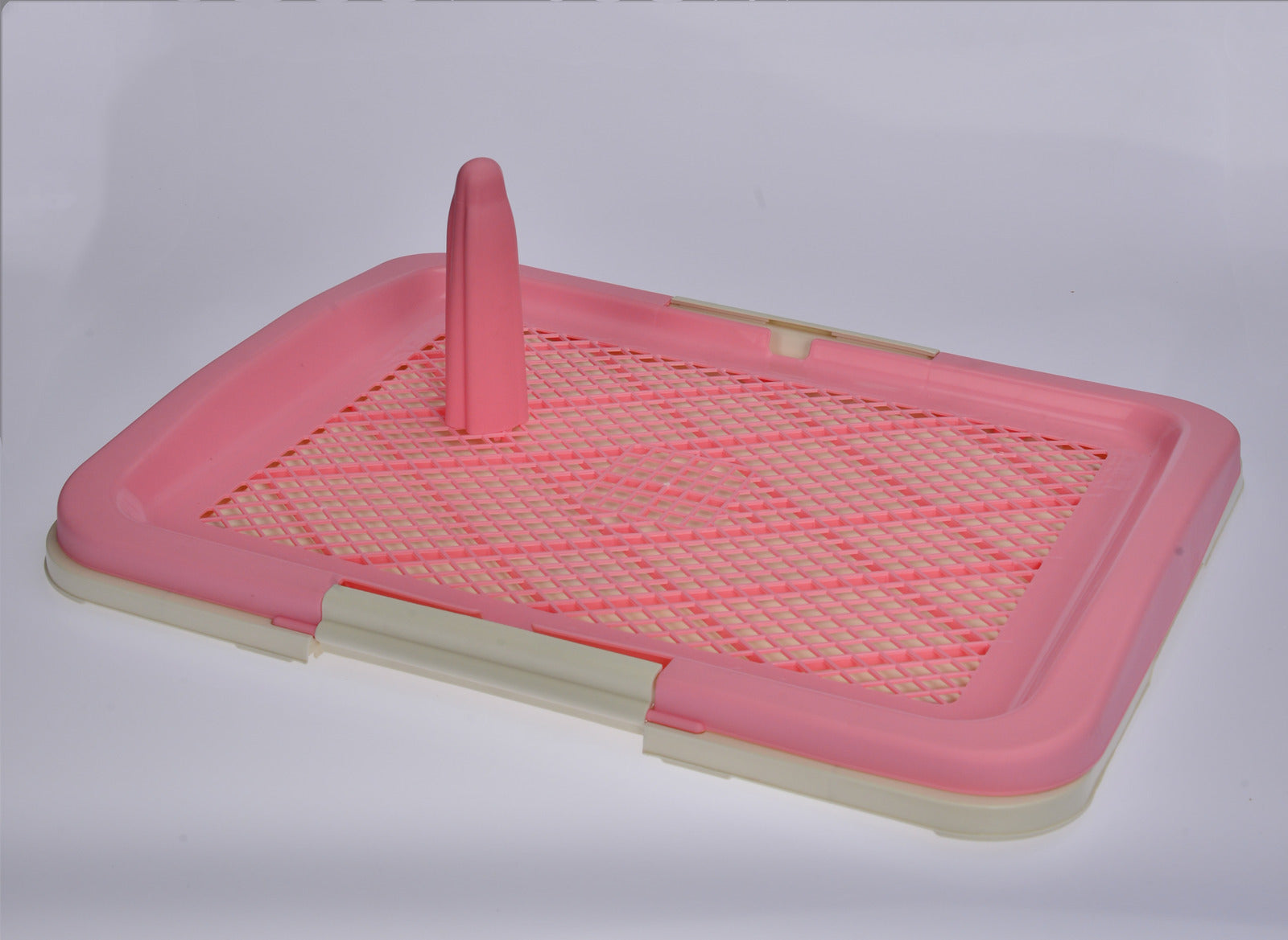 Pink pet playpen with a mesh top on a white background at Pet Servo