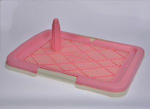 Pink pet playpen with a mesh top on a white background at Pet Servo