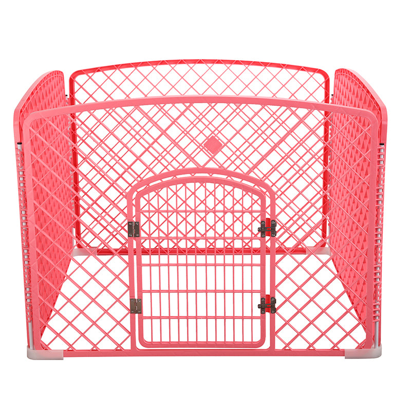 YES4PETS - 4-Panel Plastic Foldable Pet Fence with Gate - Pet Servo