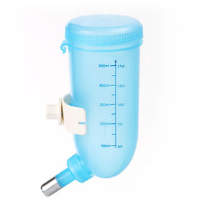 yes4pets - 500ml Dog Cat Hamster Rabbit Water Bottle Hanging Drinking Dispenser Feeder Blue - Pet Servo