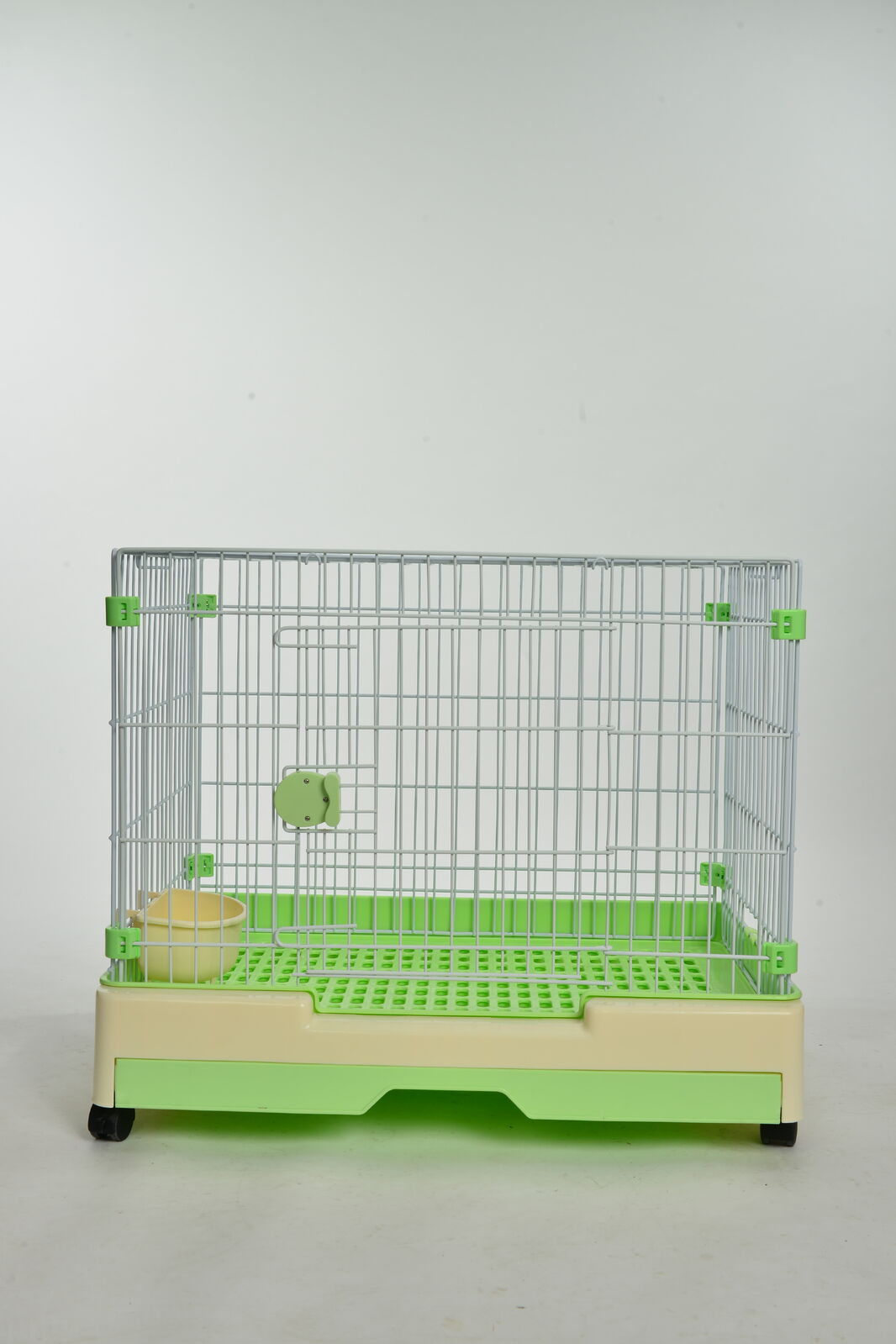YES4PETS - Medium Green Pet Cage with Potty Tray & Wheel - Pet Servo