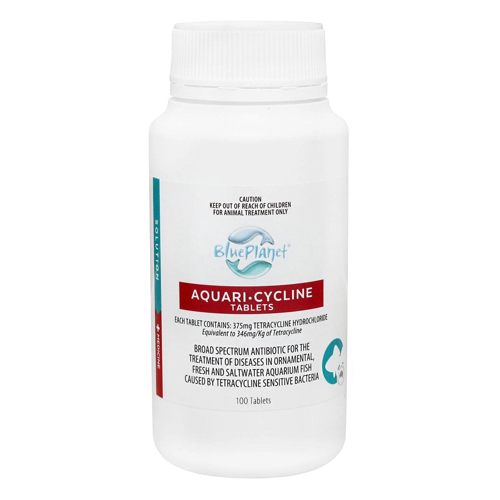 Aquari-Cycline tablets container with Blue Planet branding on a white background at Pet Servo