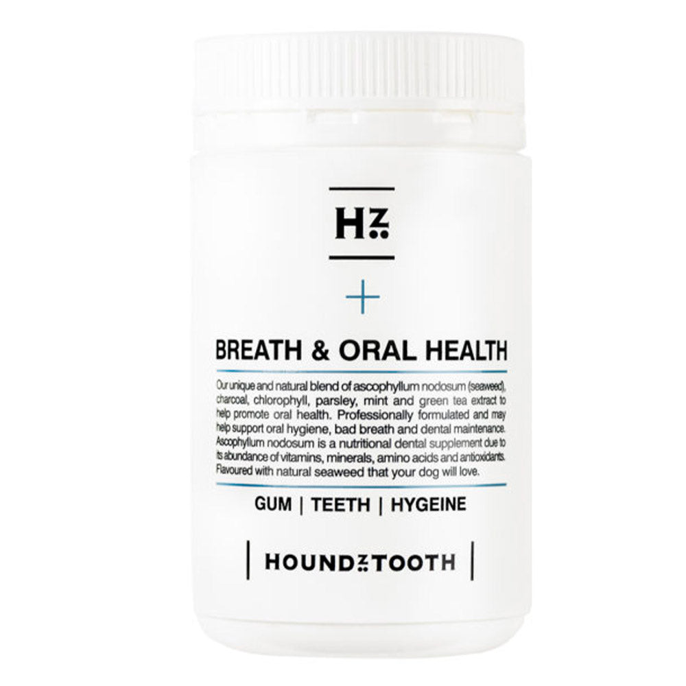 Bottle of Hound & Tooth breath and oral health product on a white background at Pet Servo