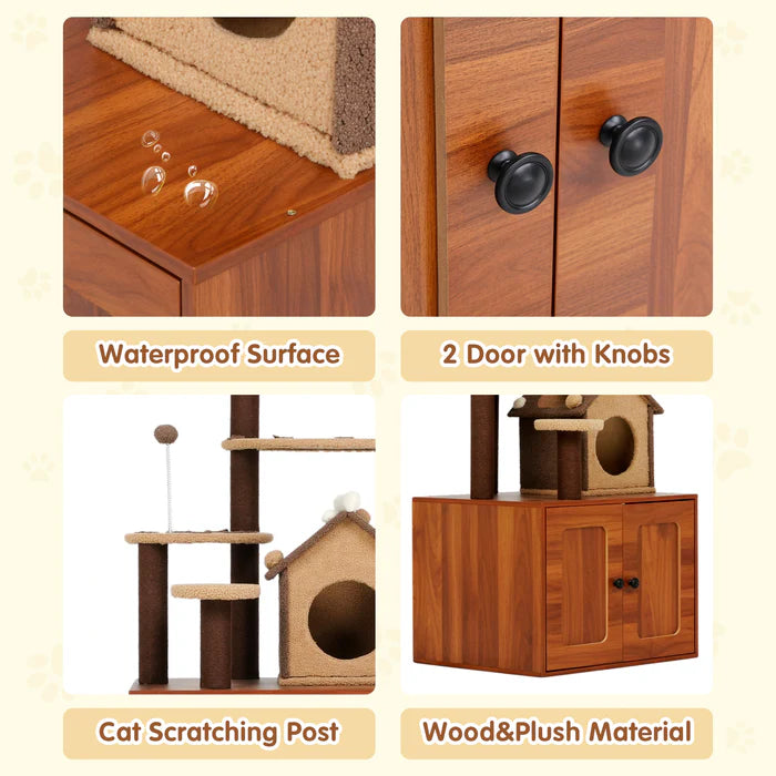 Buy Advwin 153cm Cat Tree with Litter Box Enclosure at Pet Servo