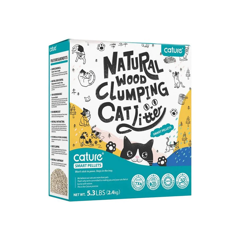 CATURE Wood Clumping Cat Litter Smart Pellets Box 6L/2.4Kg - PetServo