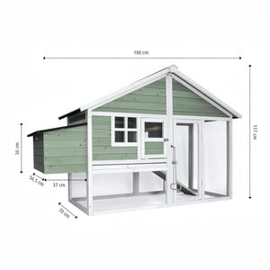 YES4PETS -Green Large Chicken Coop & Hutch - Petservo