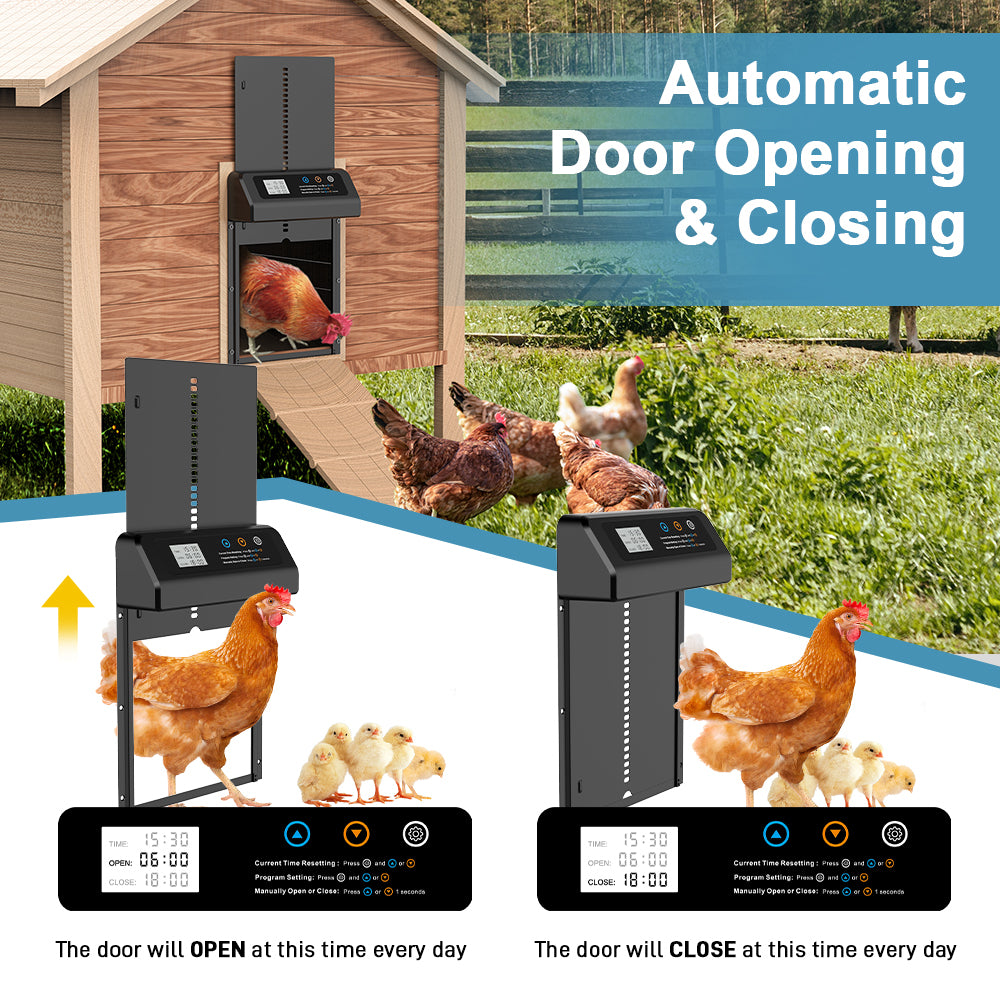 YES4PETS - Auto Chicken Coop Door,Solar & Remote Control - Petservo