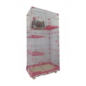 YES4PETS - 179cm Pink 4-Level Cat Cage with Wheels - Pet Servo
