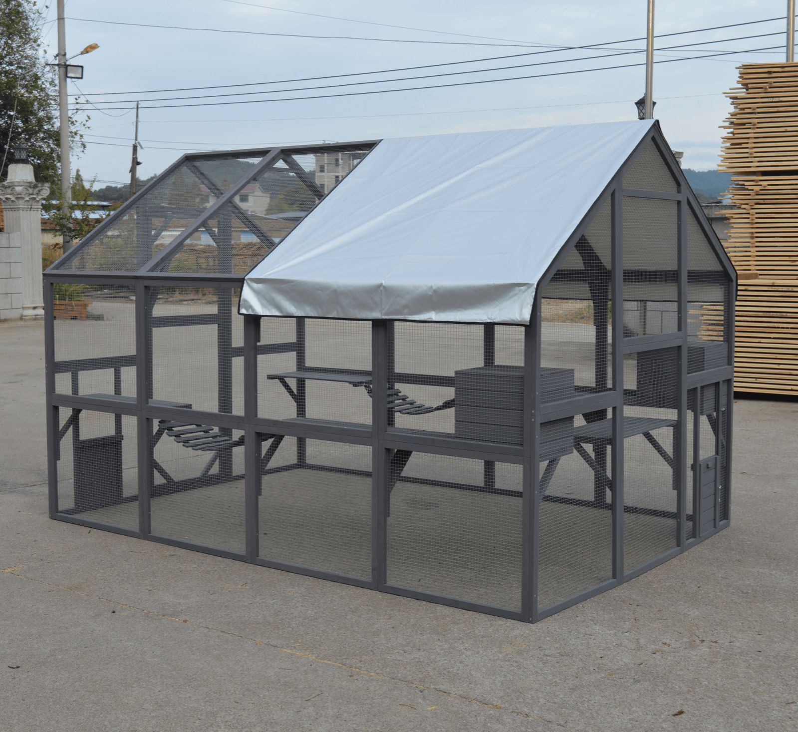 YES4PETS - XXXXL Wooden Pet Shelter with Escape Door - Pet Servo