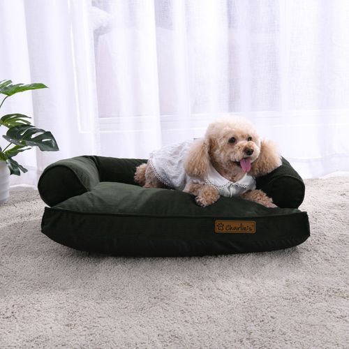 Charlie's - Corduroy Dog Sofa Bed Green - Small - petservo