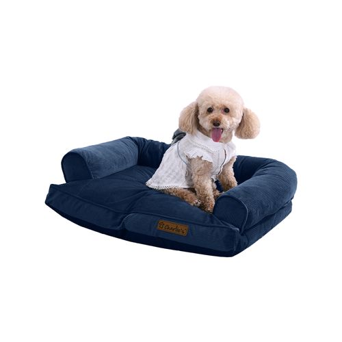 Charlie's - Corduroy Dog Sofa Bed Navy - Small - petservo