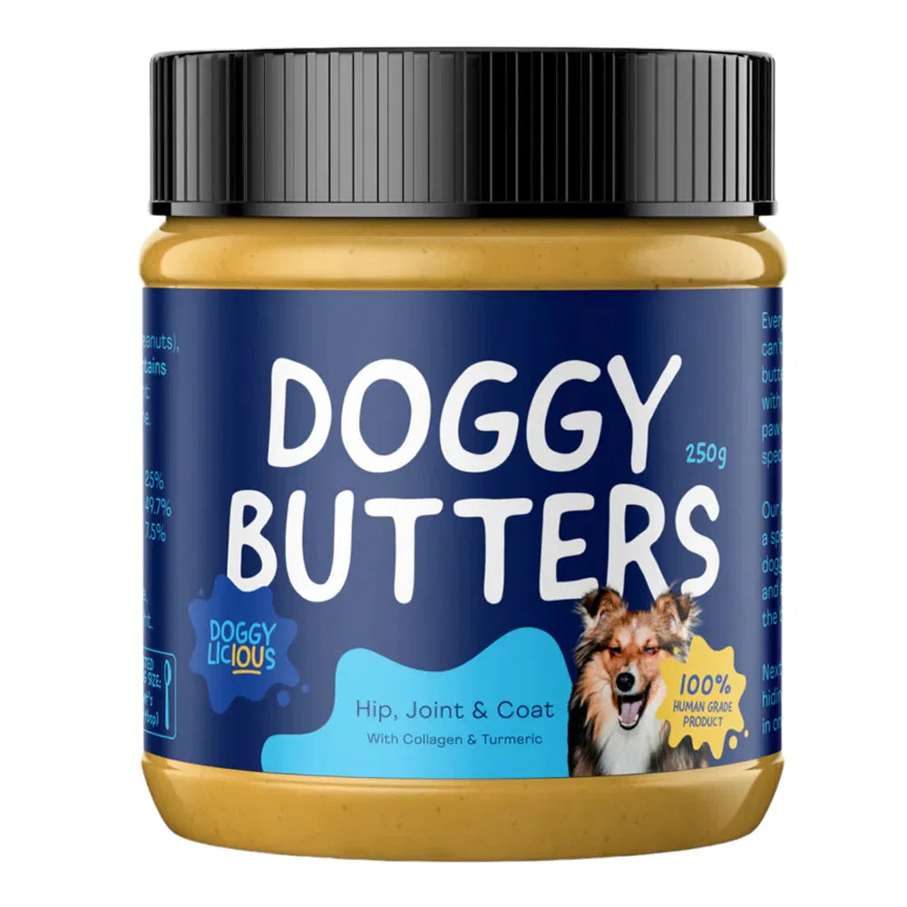 Jar of Doggy Butters on a white background