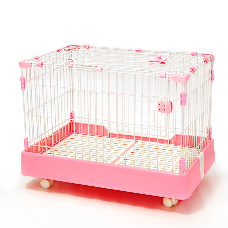 Pink pet cage with transparent sides on a white background at Pet Servo