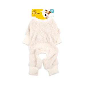 Dats - Teddy Fleece Dog Vest 25cm Small White - Pet Servo-1