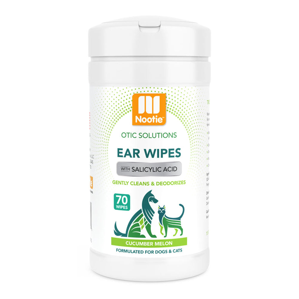 Nootie - Otic Solutions Ear Wipes with Salicylic Acid for Dogs & Cats Cucumber Melon