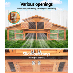 YES4PETS - Large 169cm Wooden Chicken Coop & Rabbit Hutch - Pet Servo