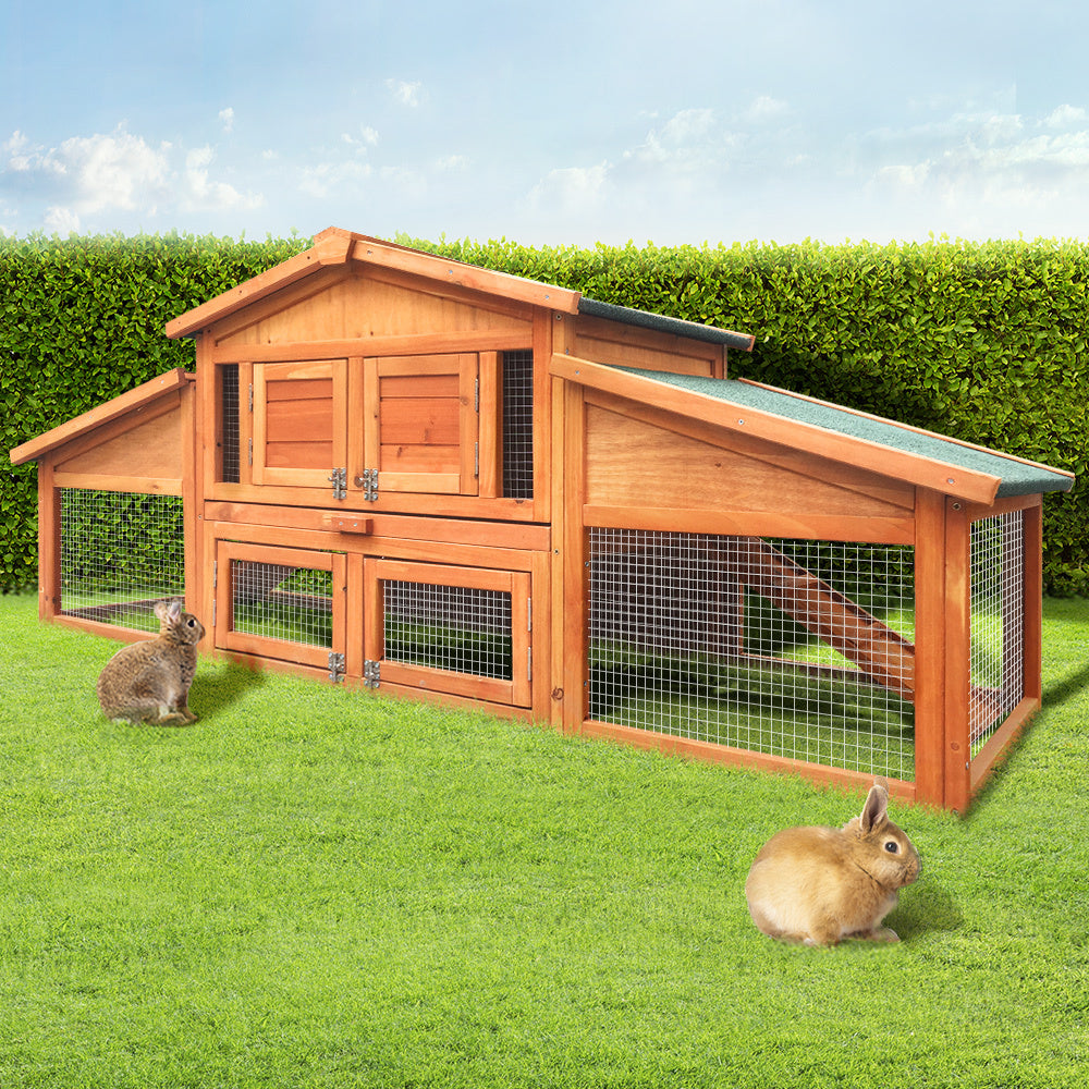 YES4PETS - Large 169cm Wooden Chicken Coop & Rabbit Hutch - Pet Servo