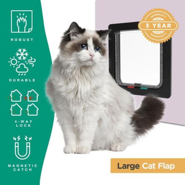 Hakuna Pets - Cat Flap - Large Black - petservo