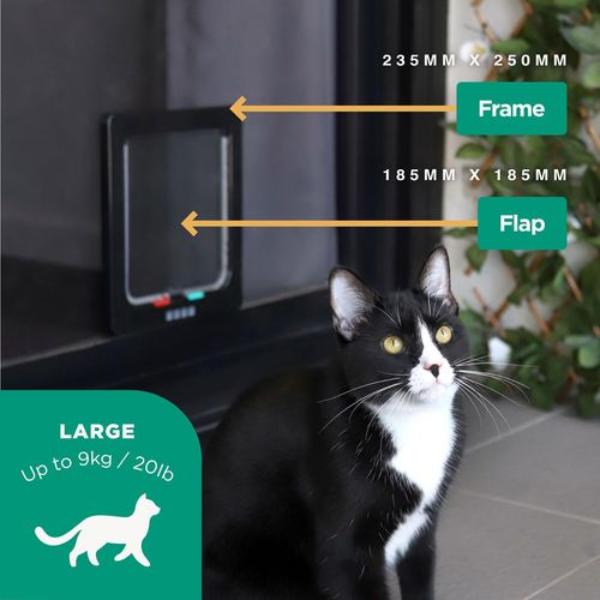 Hakuna Pets - Cat Flap - Large Black - petservo
