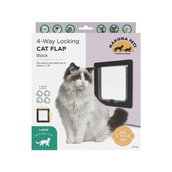 Hakuna Pets - Cat Flap - Large Black - petservoBlack