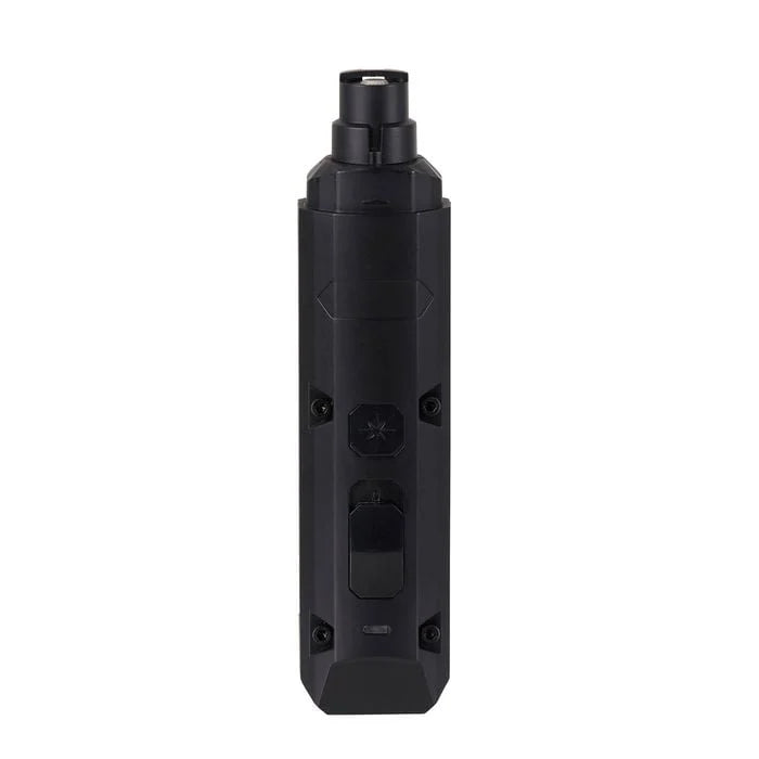 Black electronic device on a white background
