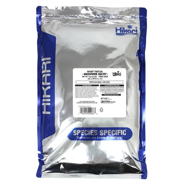 Hikari fish food package with blue and white design on a white background at Pet Servo
