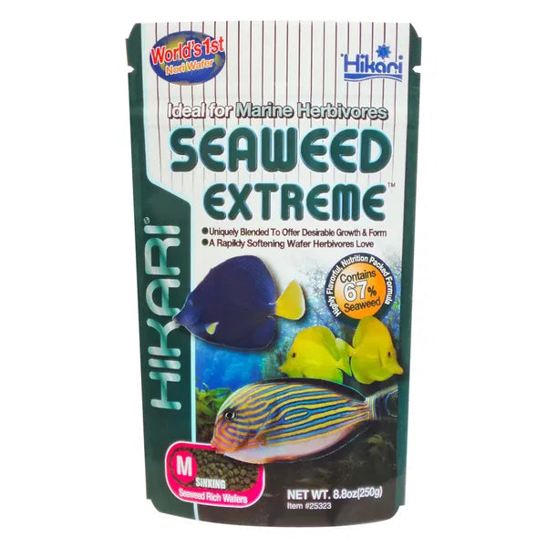 Hikari Seaweed Extreme packaging with fish illustration on a white background at Pet Servo