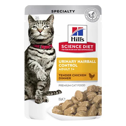 Hill's Science Diet cat food pouch with a cat on the label at Pet Servo