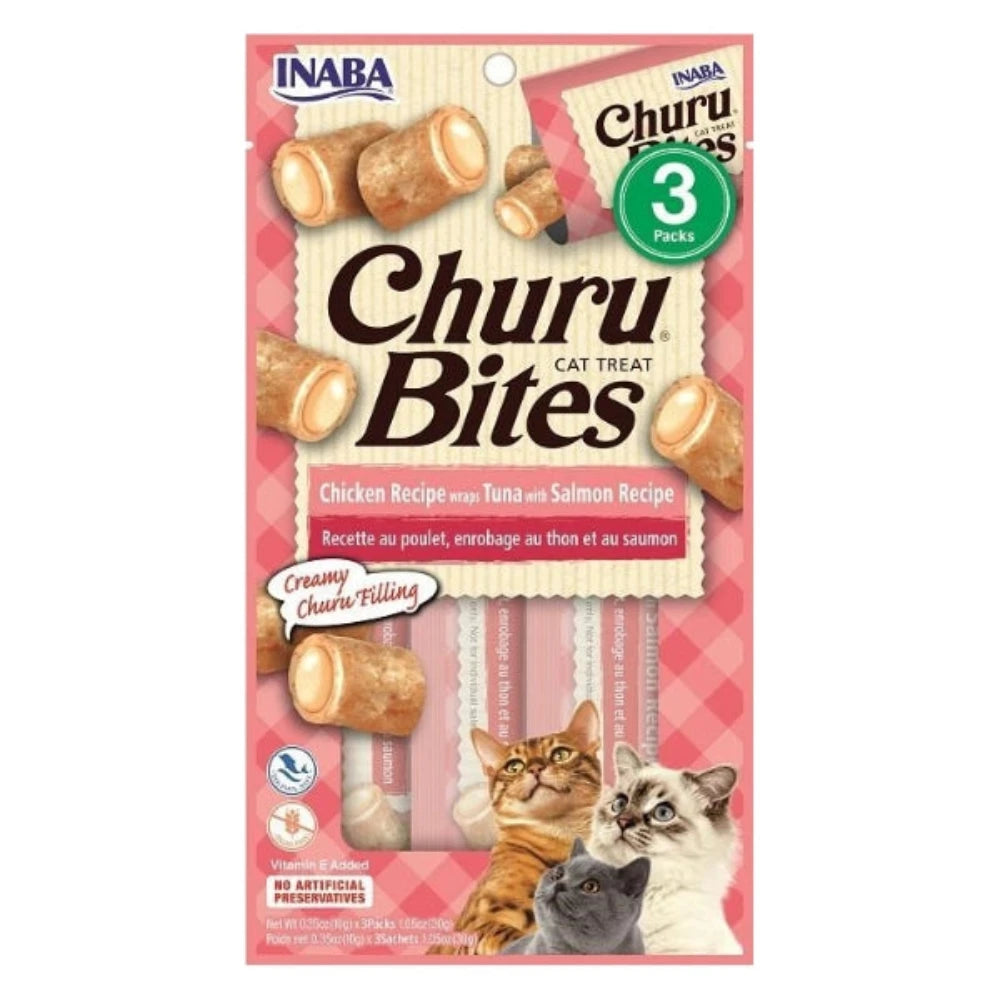 Inaba - Churu Bites Chicken Recipe wraps Tuna with Salmon Recipe - Petservo
