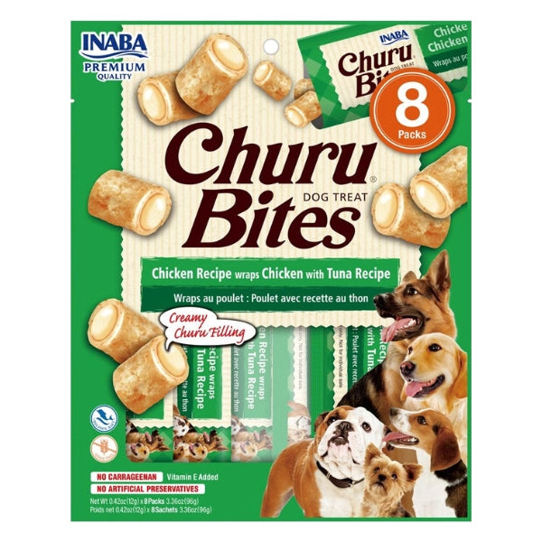 Inaba - Churu Bites Chicken Recipe wraps Tuna with Scallop Recipe 8 pack - Petservo