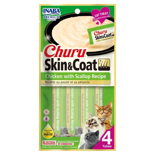 Inaba - Churu Skin & Coat Chicken with Scallop Recipe - Petservo