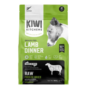 Kiwi Kitchens grass fed lamb dinner package on a white background at Pet Servo