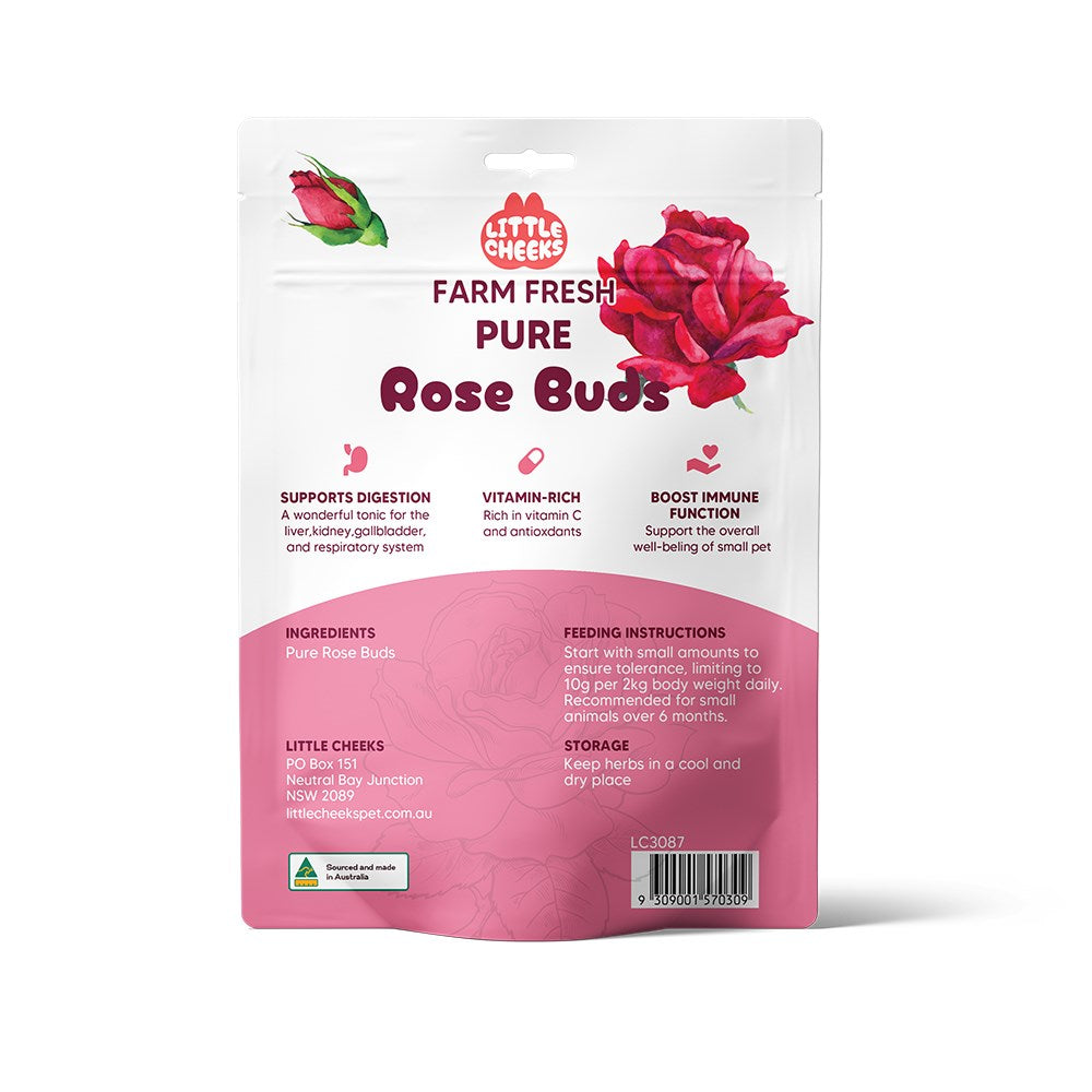 Little Cheeks - Farm Fresh Pure Rose Buds 60g for Rabbits& Guinea pigs