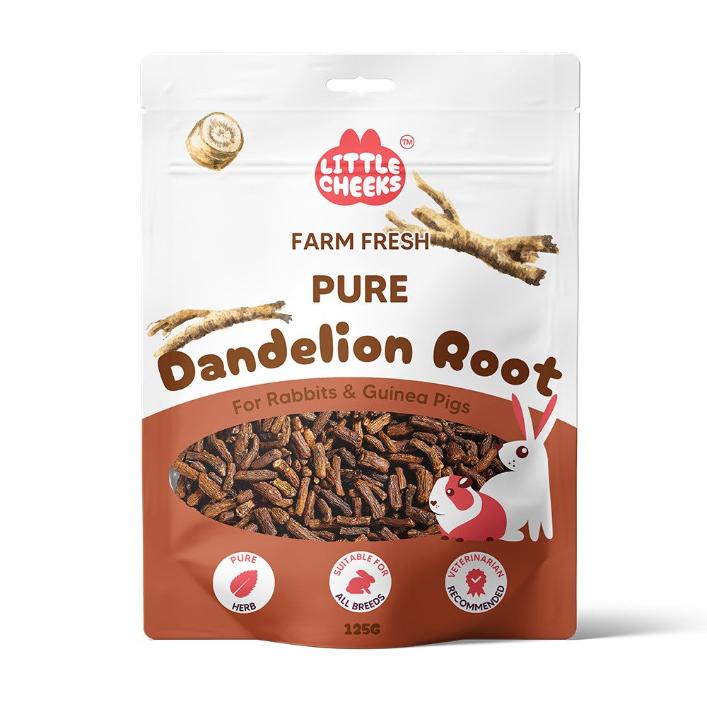 Package of Little Cheeks Pure Dandelion Root for small animals on a white background at Petservo