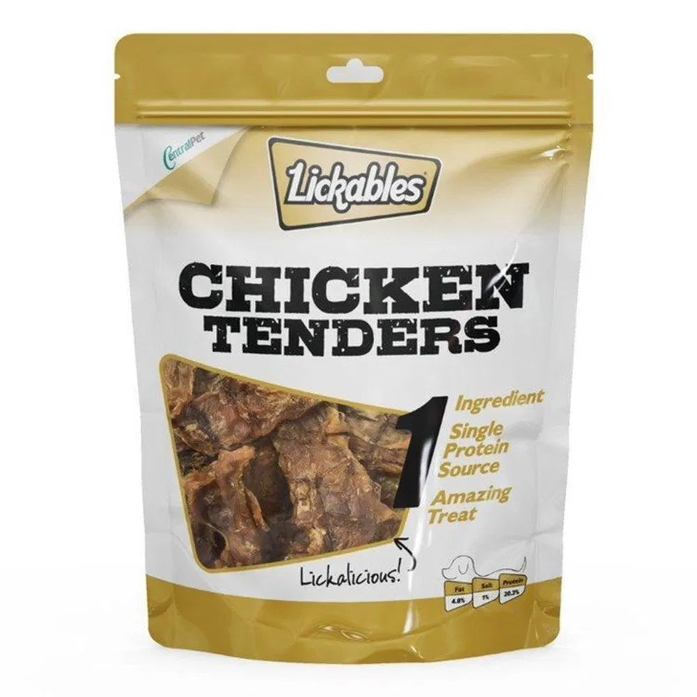 Package of Lickables Chicken Tenders on a white background at Pet Servo