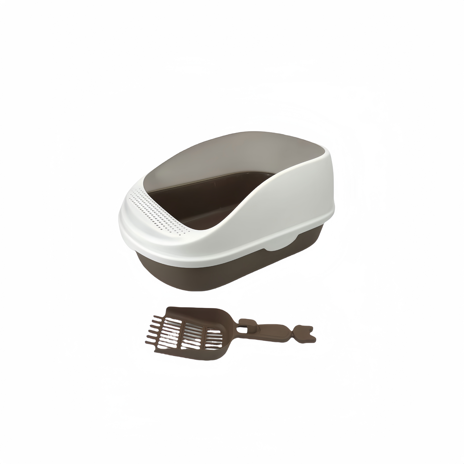 YES4PETS - Large Deep Blue Cat Litter Box with High Wall & Scoop - Pet Servo