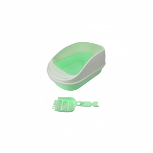 YES4PETS - Large Deep Blue Cat Litter Box with High Wall & Scoop - Pet Servo