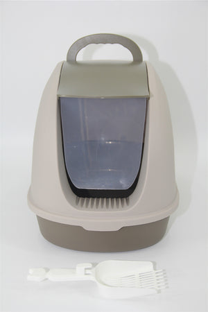 Pet litter box with a transparent lid on a white background at Pet Servo