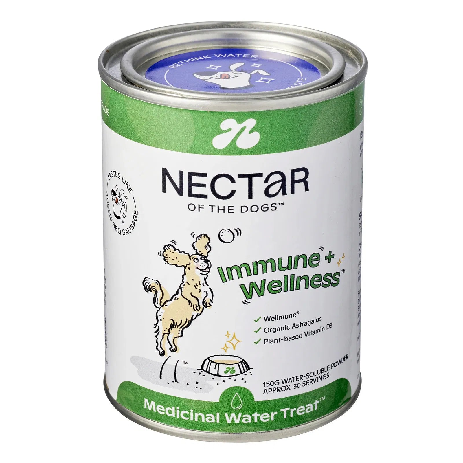 Can of Nectar of the Dogs Immune + Wellness treat on a white background at Pet Servo