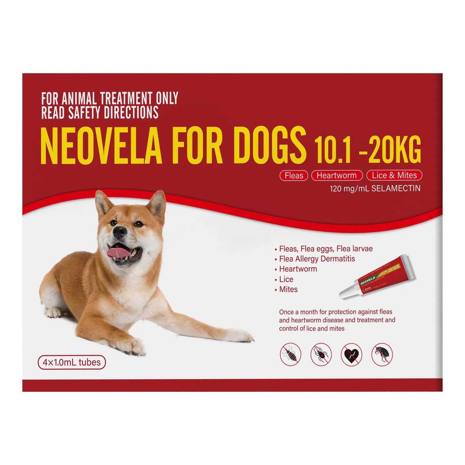 Neovela (Selamectin) Flea and Worming For Dogs 10-20Kg Red at PetServo