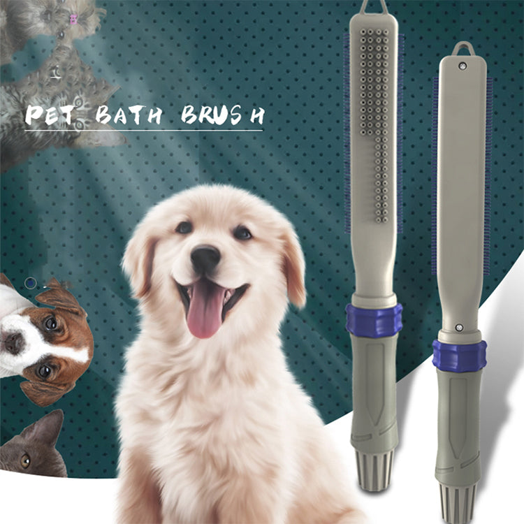 Pet bath brush with a dog and cat illustration on a blue background at Pet Servo