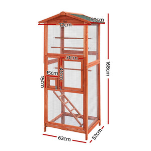 I. Pet - XL Wooden Bird Cage 168cm for Parrots & Pets - Petservo