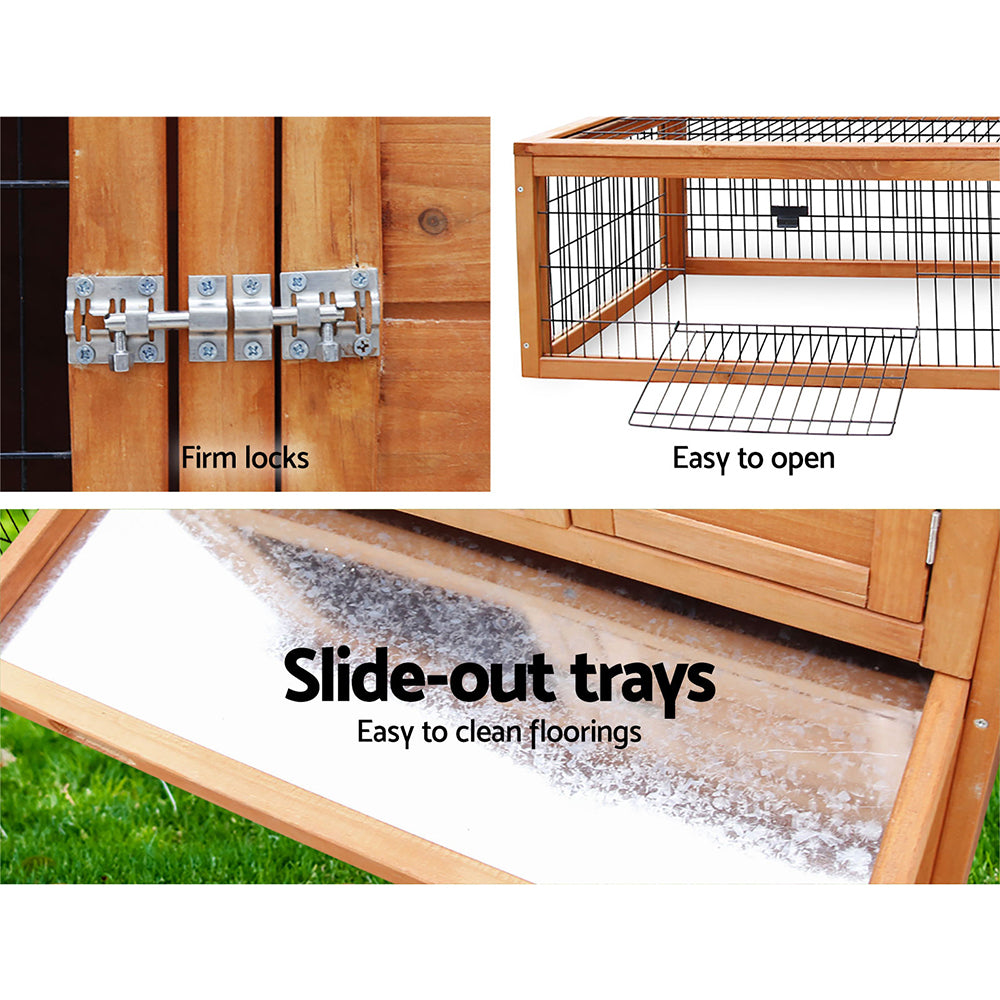 I Pet - Large 155cm Wooden Chicken Coop & Rabbit Hutch - Pet Servo