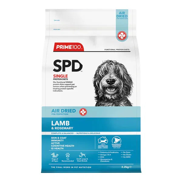 Prime100 - SPD Single Protein Diets Air Dried Lamb & Rosemary All Life Stages Dry Dog Food