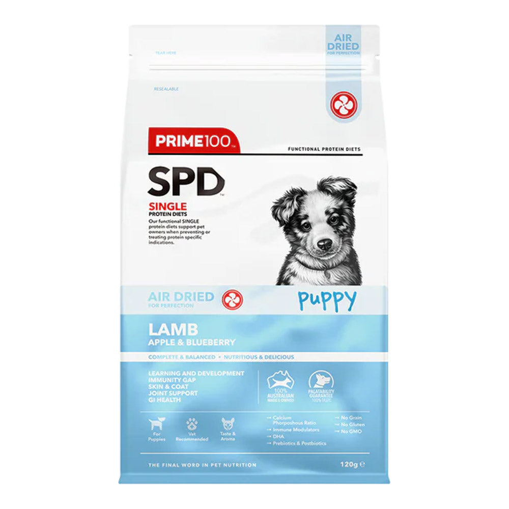 Prime100 - SPD Single Protein Diets Air Dried Lamb, Apple & Blueberry Puppy Dry Dog Food