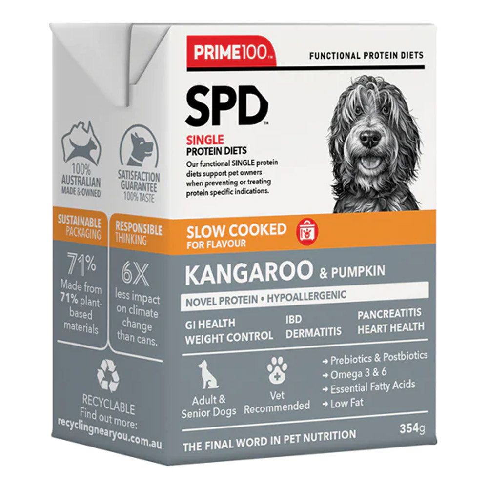 Prime100 - SPD Single Protein Diets Slow Cooked Kangaroo & Pumpkin Wet Dog Food 354 Gm