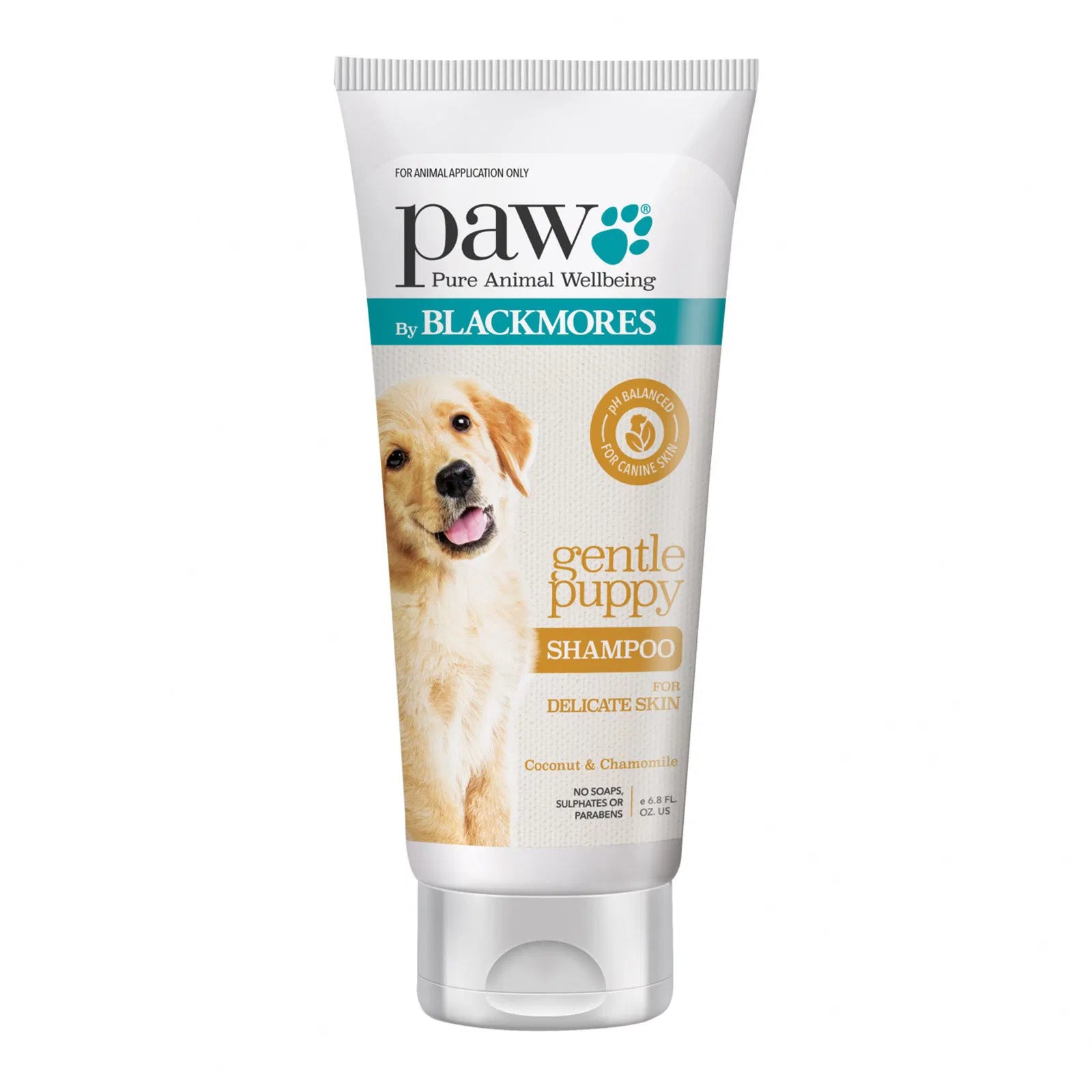 Tube of paw by Blackmores gentle puppy shampoo on a white background  at Pet Servo