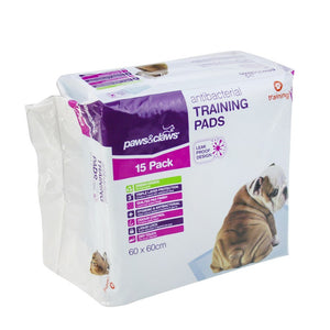 Paws&Claws 60x60cm Pet Dog Indoor Toilet Training Pad Pads 15pk - Petservo