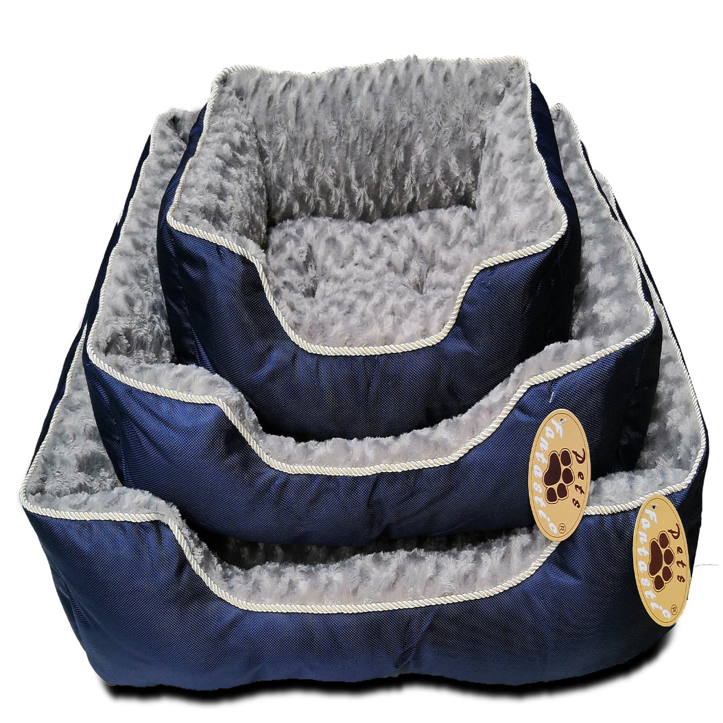 Pet Fantastic - Pet Bed Cushion Blue/Grey Washable Soft Blue – Petservo