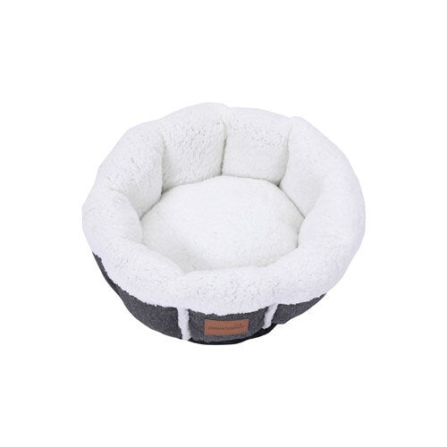 Pet Fantastic Washable Snuggler Soft Pet Dog Puppy Cat Bed Small Charcoal White - Petservo